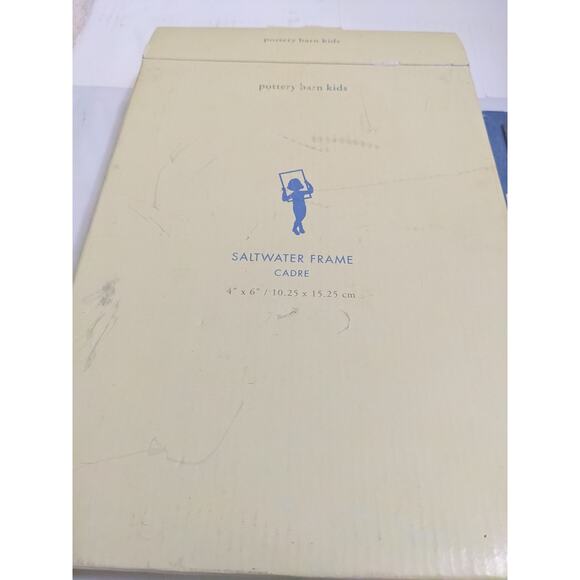 Pottery Barn Kids Blue Saltwater Glass Picture Frame 4x6 New Box - Picture 4 of 6